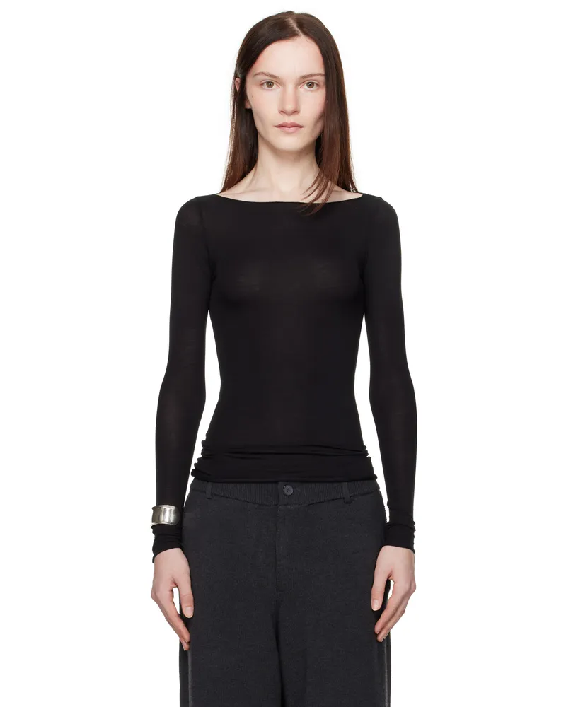 Aya Muse Black Boatneck T-shirt Black