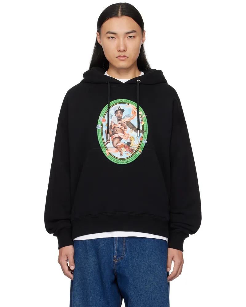 OFF-WHITE Black Fresco Hoodie Black
