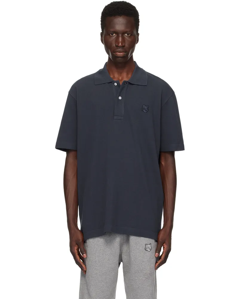 Kitsuné Navy Bold Fox Head Polo P476