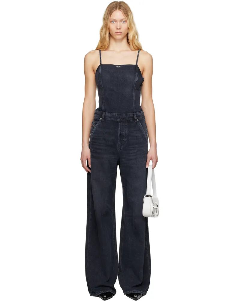 Diesel Black De-Vors Denim Jumpsuit 02