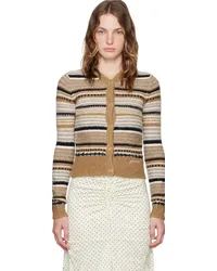 Ganni Brown Striped Cardigan Tiger's