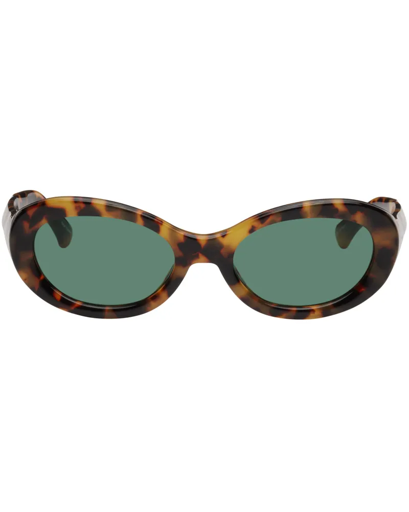 Dries van Noten Tortoiseshell Oval Sunglasses T-shell