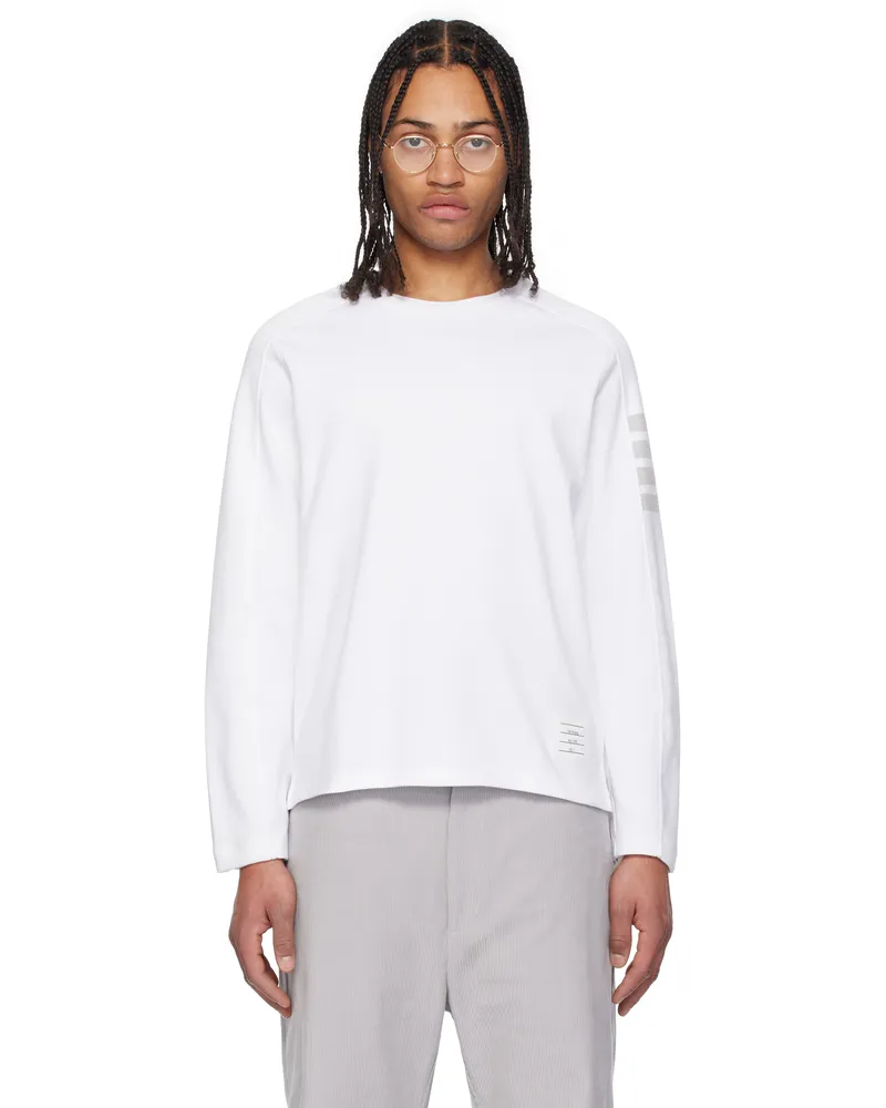 Thom Browne White Milano Cotton Bar T-shirt 100