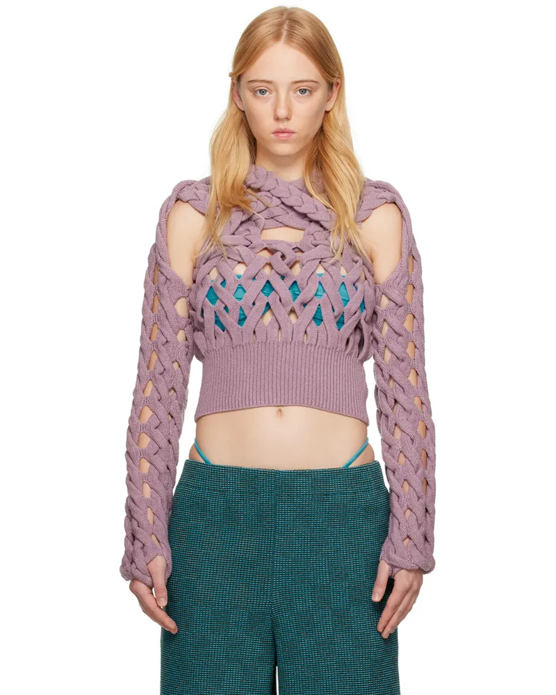 Isa Boulder SSENSE Exclusive Purple Fatcable Gloves Lilac
