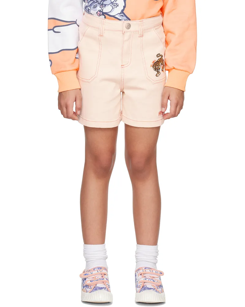 Kenzo Kids Pink Kenzo Paris Bamboo Shorts 45w