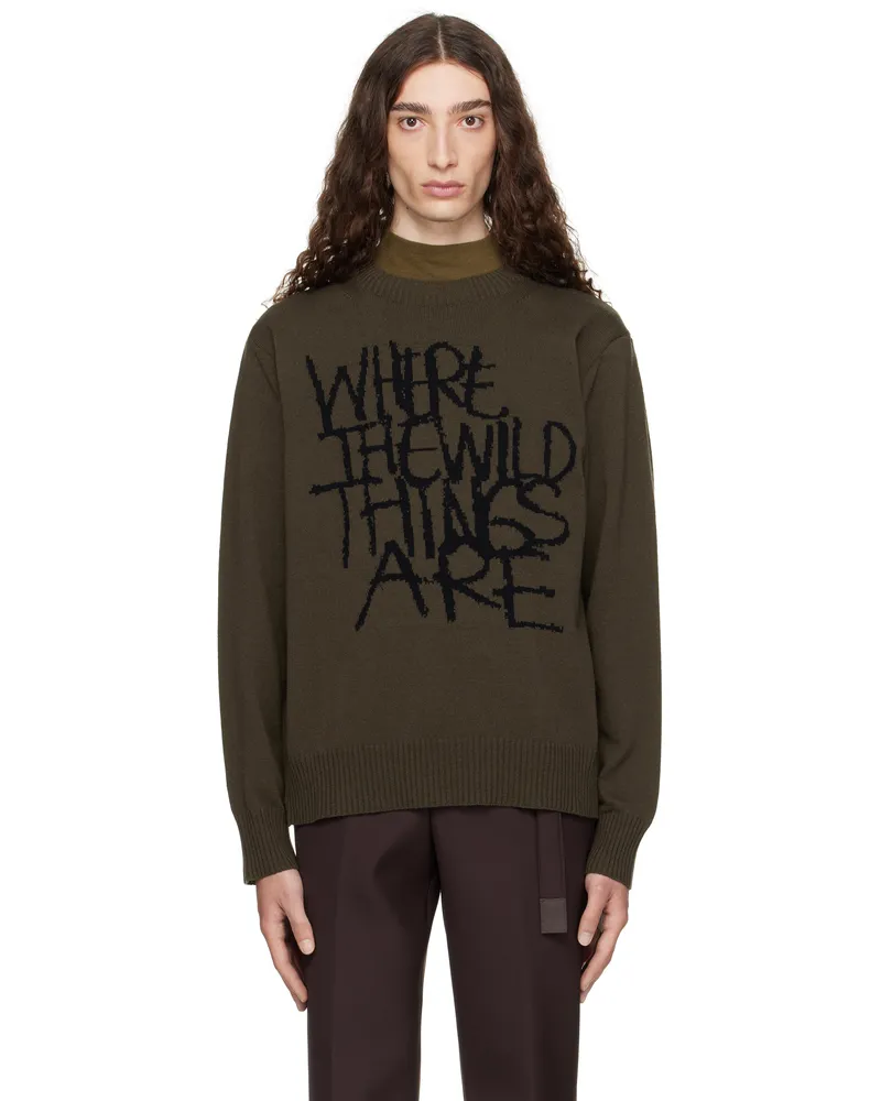 Sacai Khaki 'Where The Wild Things Are' Wool Sweater 531