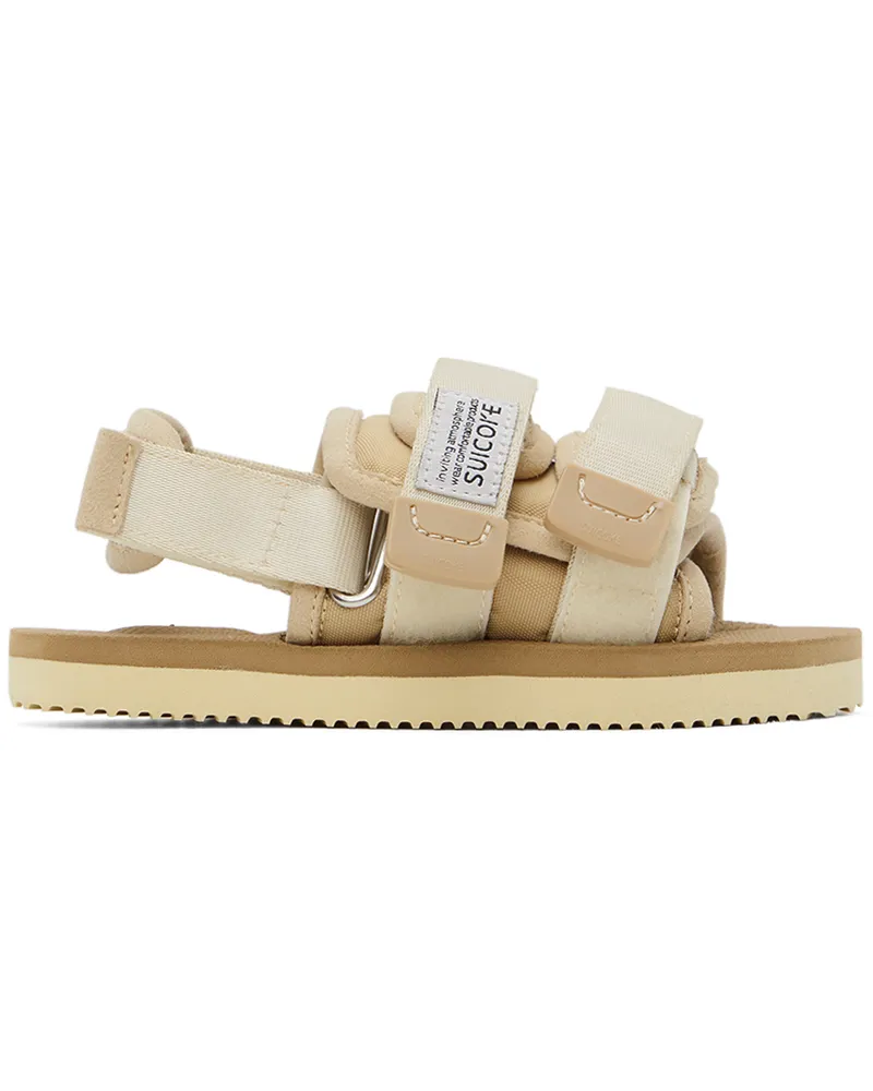 SUICOKE Kids Beige Moto Sandals Ivory