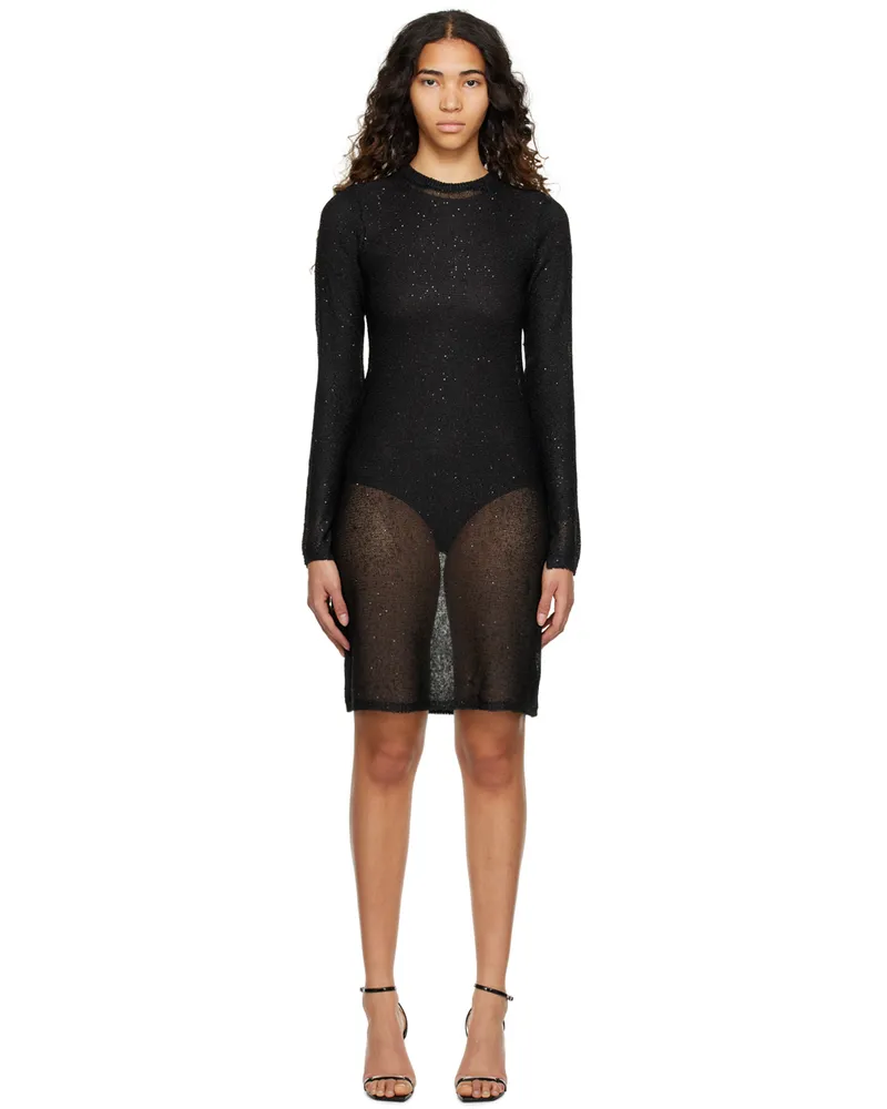 ROTATE Birger Christensen Black Sequin Minidress 1000