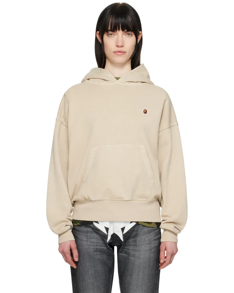 BAPE Gray Pigment Dyed One Point Oversized Hoodie Gray