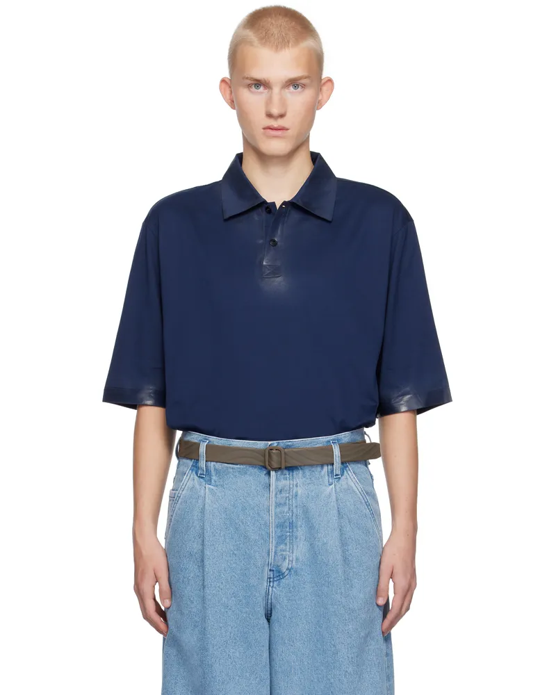 Marni Blue Waxed Polo Wjb82