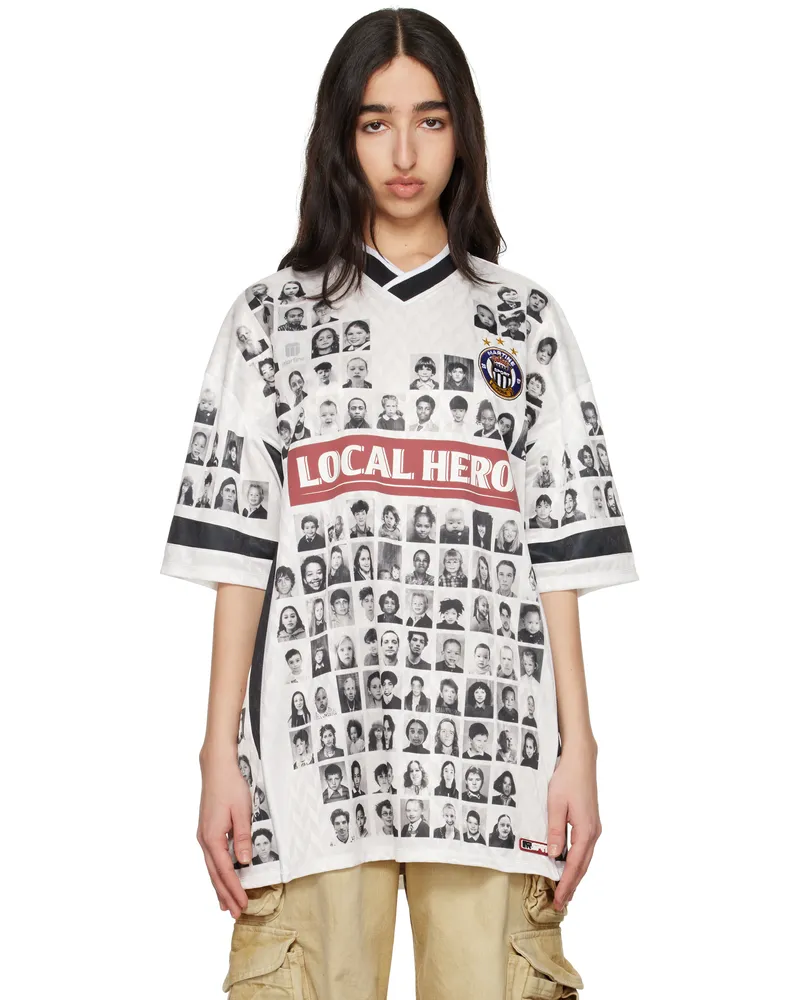 Martine Rose White & Black Printed Football T-shirt Wht