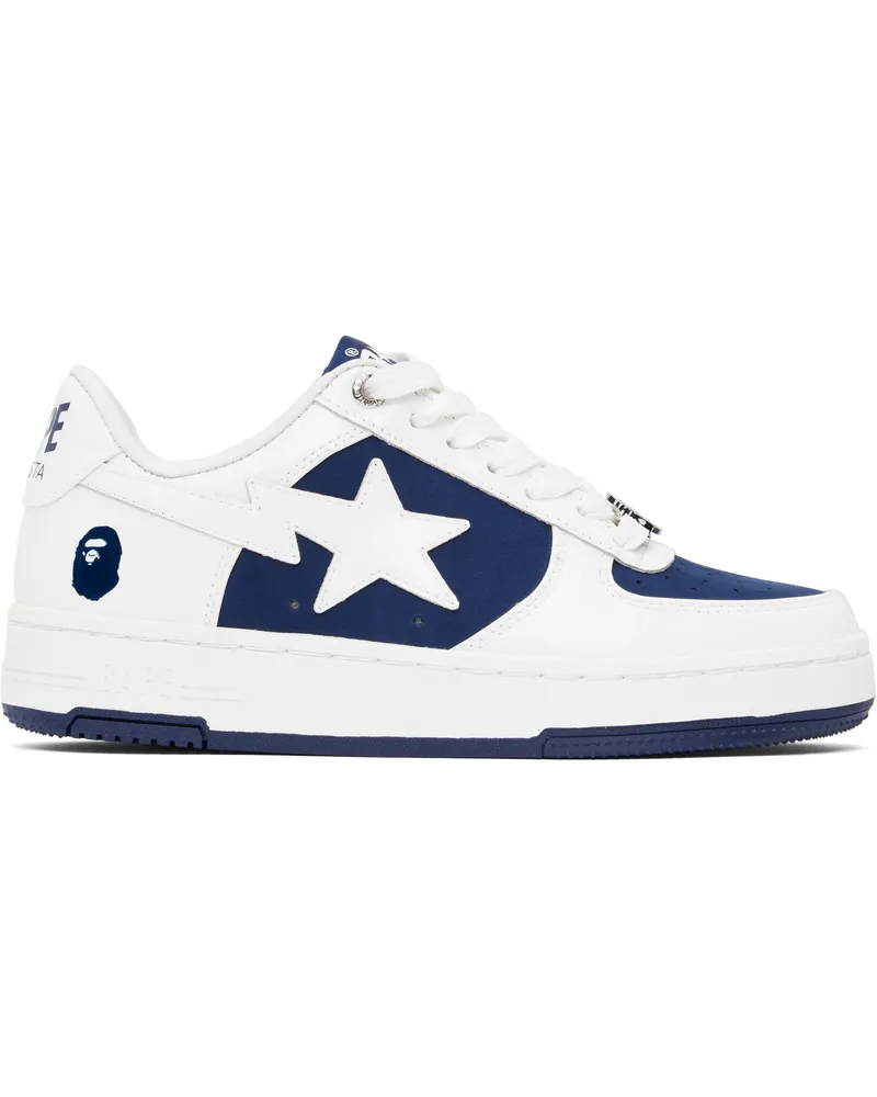 BAPE White & Navy BAPE STA #6 Sneakers Navy