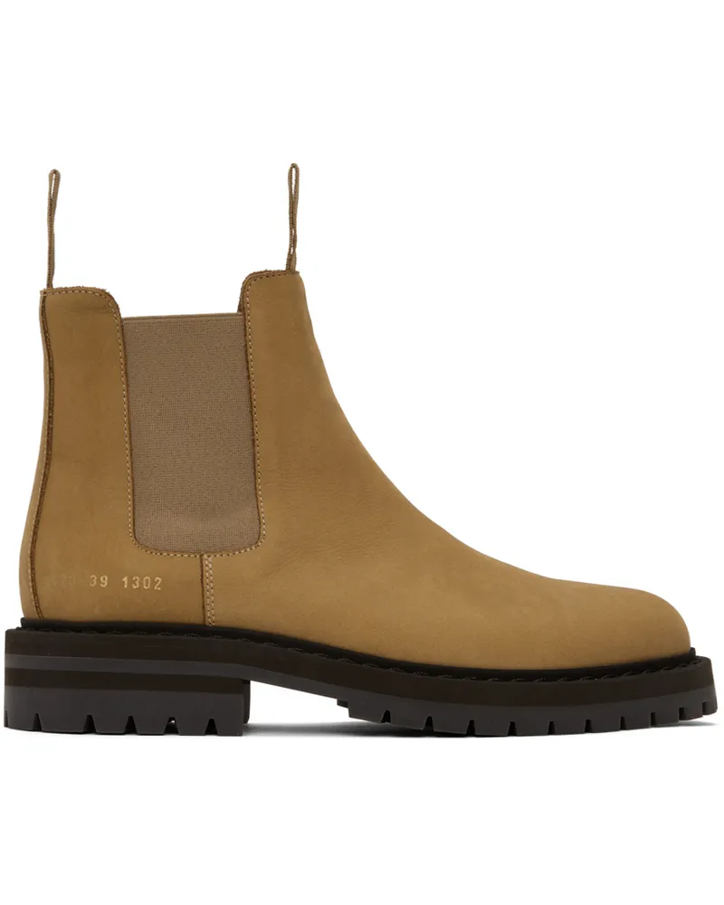 Common Projects Tan Suede Chelsea Boots 1302