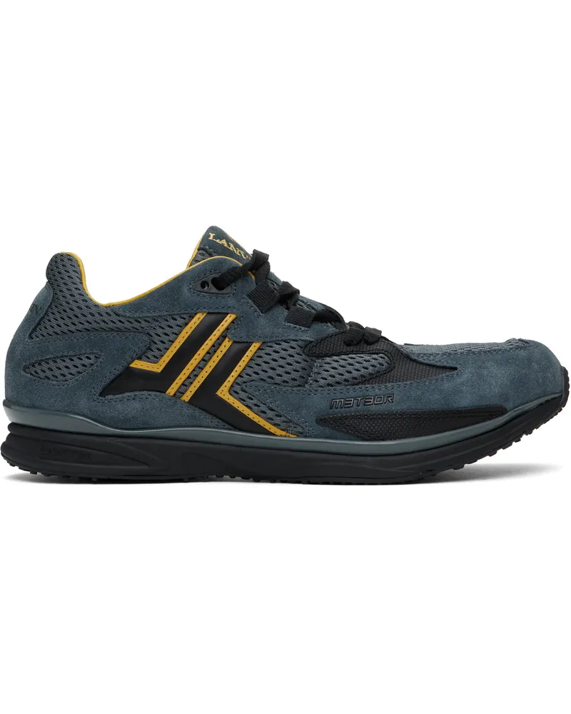 Lanvin Blue & Yellow Meteor Runner Sneakers Steel