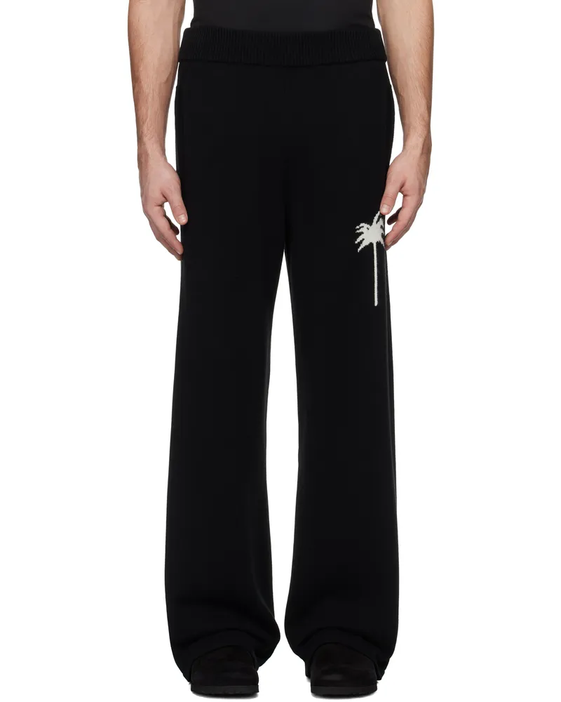 Palm Angels Black Palms Knit Sweatpants Black