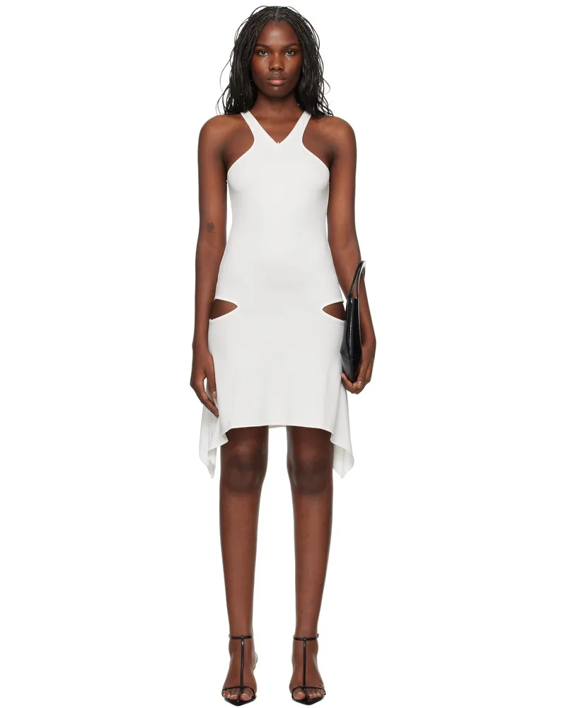 Courrèges White Criss Cross Jersey Minidress 0001