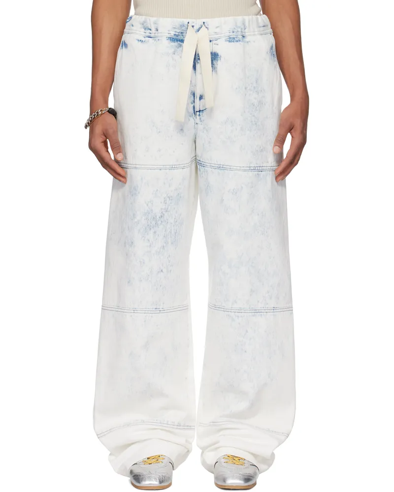 Dries van Noten White & Blue Drawstring Jeans 514