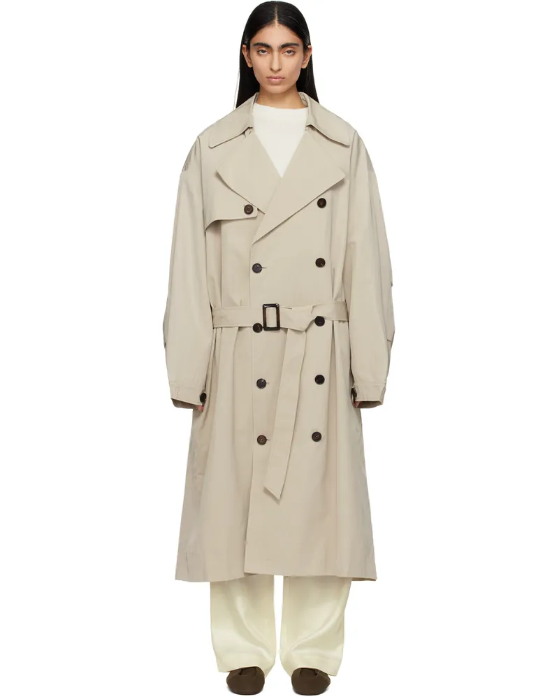 FRANKIE Shop Beige Mavis Oversized Trench Coat Beige
