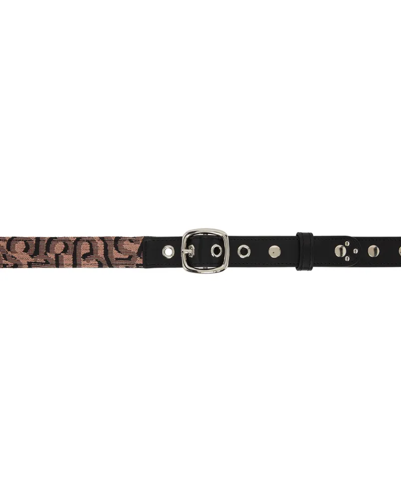 Acne Studios Pink & Black Monogram Buckle Belt Br0