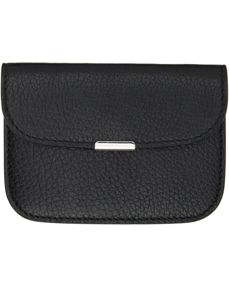 Christophe Lemaire Black Soft Tab Card Holder Bk999
