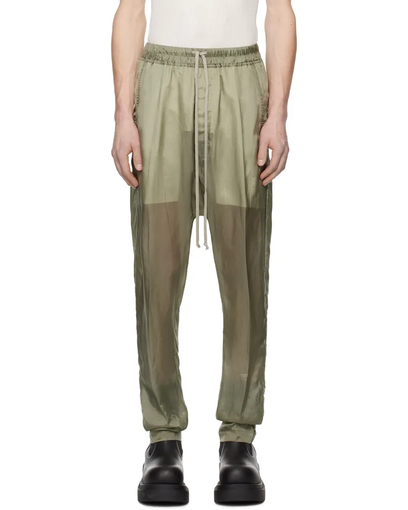 Rick Owens Green Hollywood Drawstring Long Trousers 15