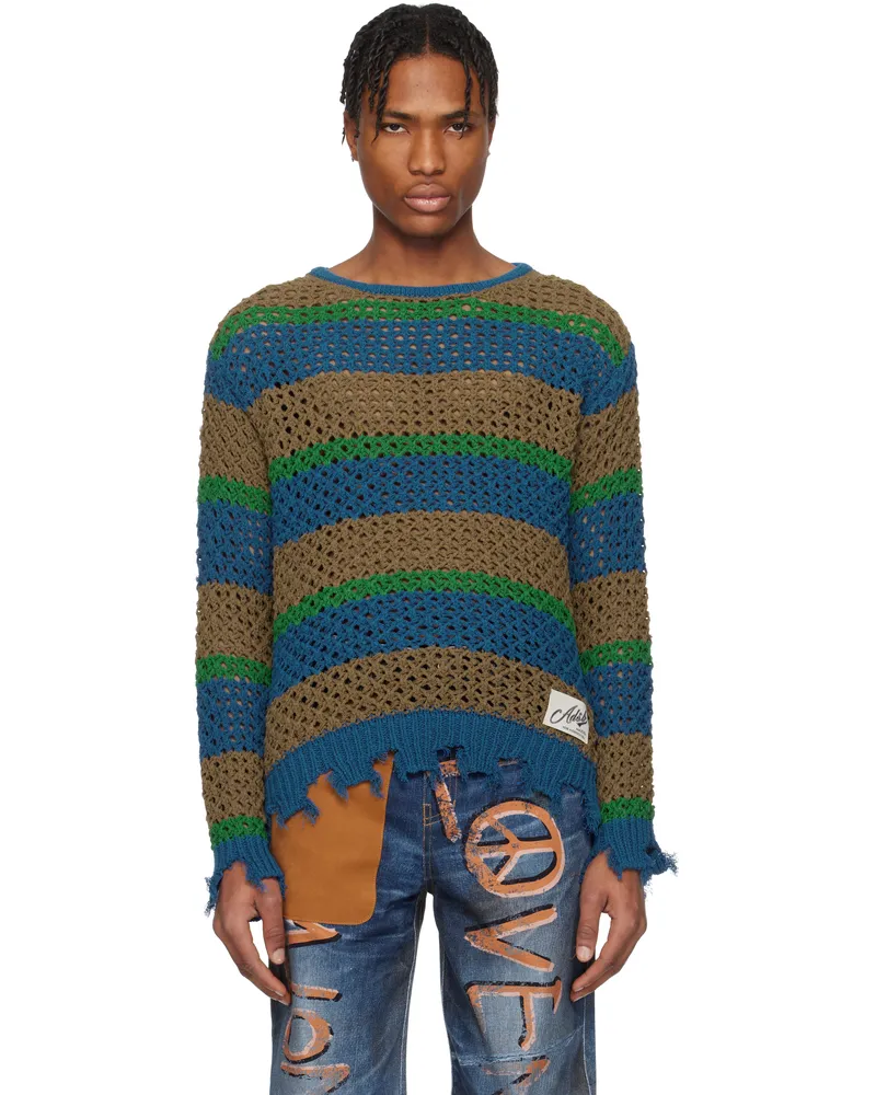 Andersson Bell Multicolor Damaged Stripe Boatneck Sweater Multicolour