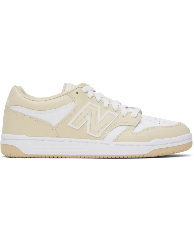 New Balance White & Beige 480 Sneakers Timberwolf