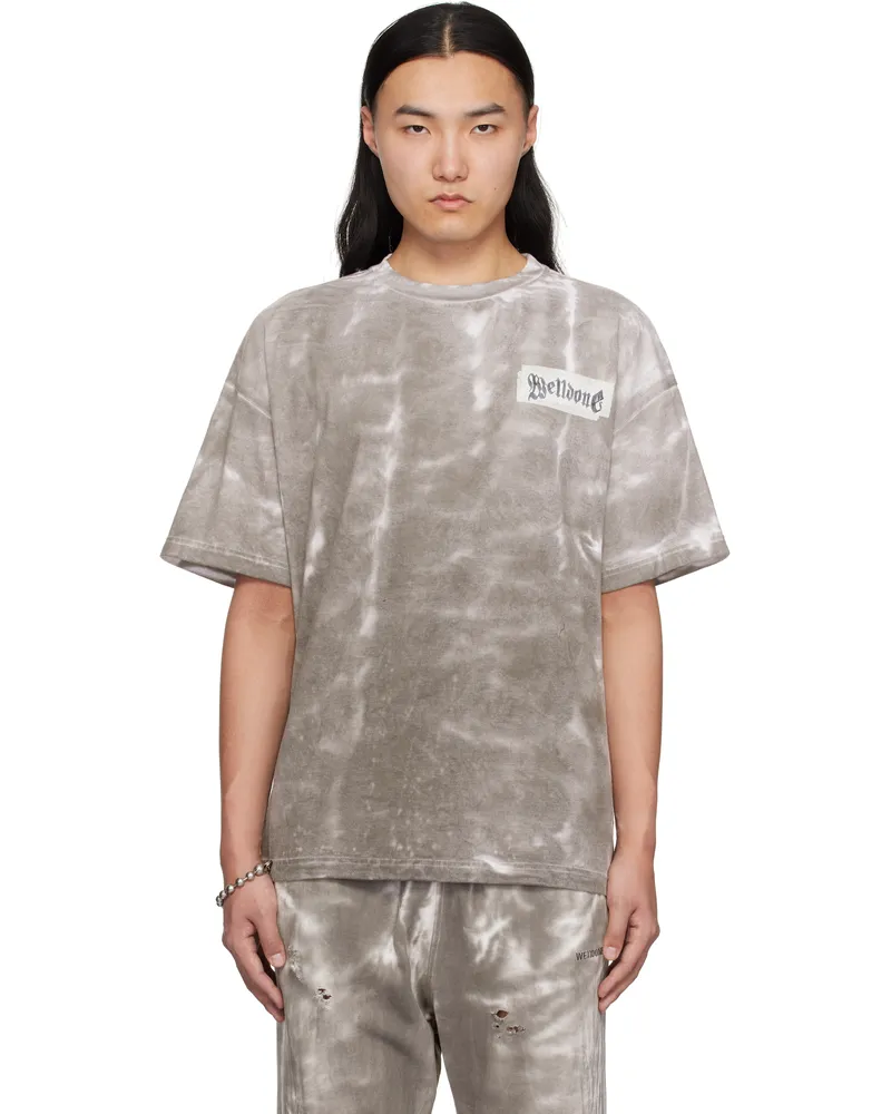 WE 11 DONE Gray Muddy T-shirt Black
