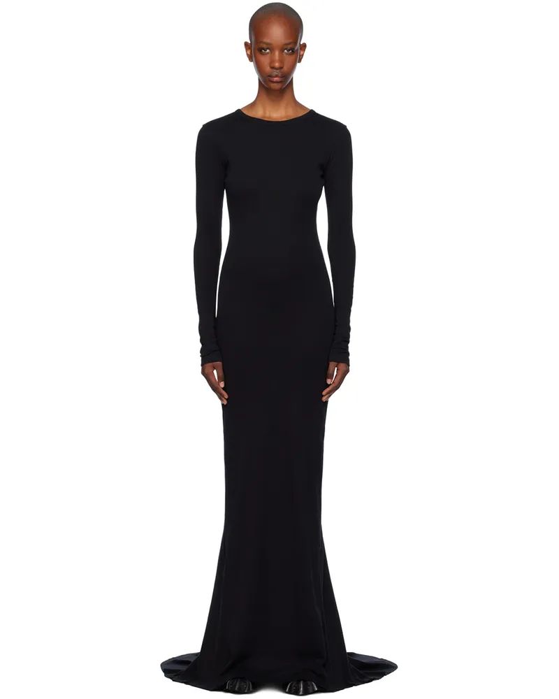 Ann Demeulemeester Black Jesse Long Sleeve X-Long Flared Maxi Dress 099