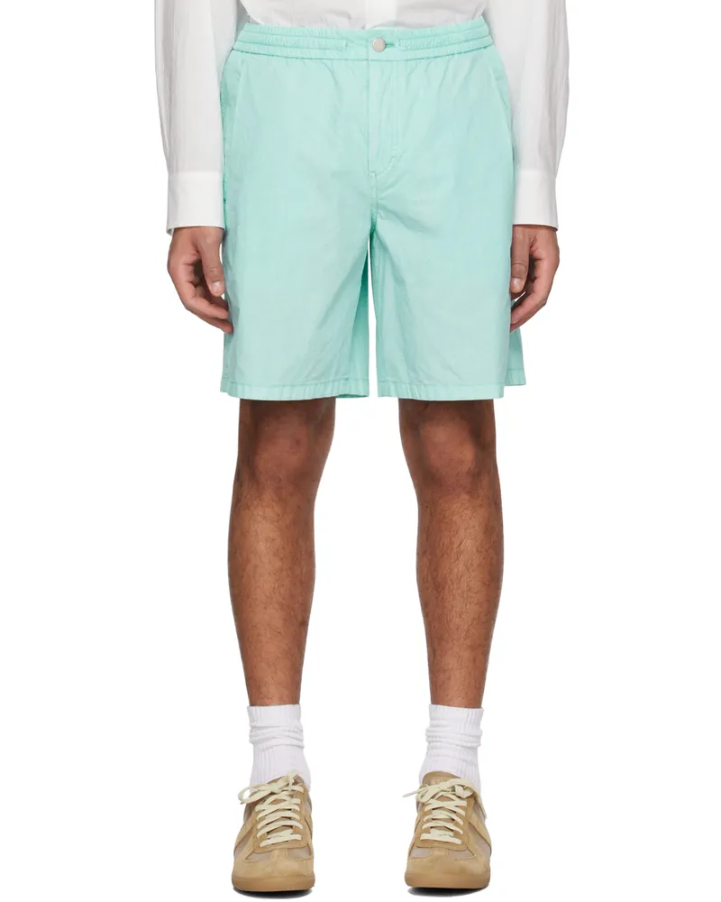 SOLID HOMME Blue Pleated Shorts 404m
