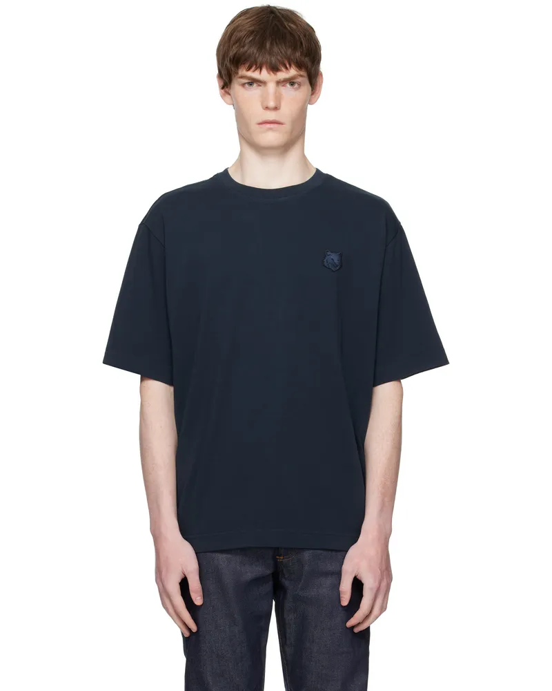Kitsuné Navy Bold Fox Head Patch Oversized T-shirt 0413
