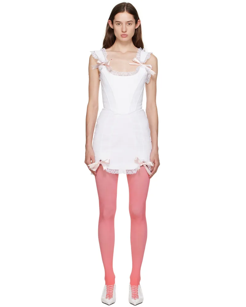 Pristine White Diana Denim Minidress White