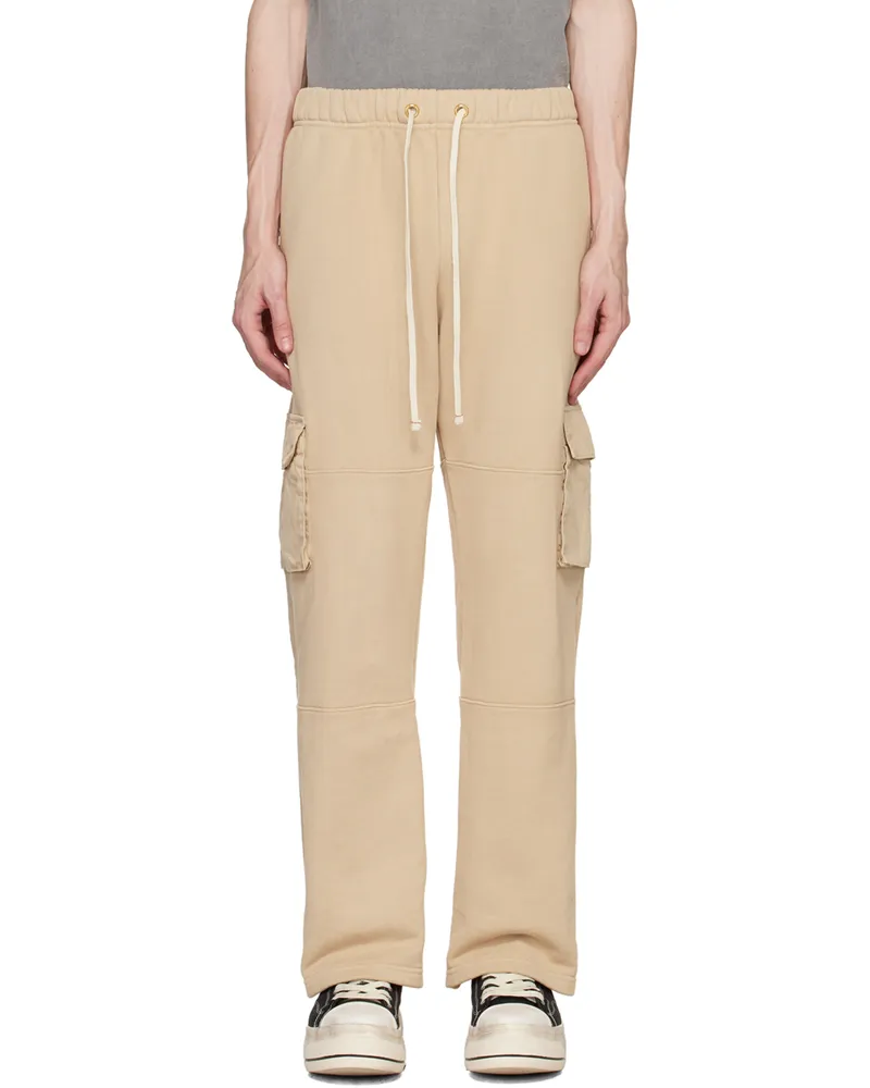 LES TIEN Beige Drawstring Cargo Pants Almond