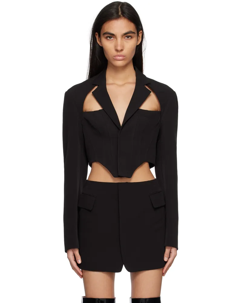 lesugiatelier Black Cutout Blazer Black