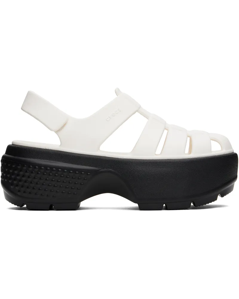 Crocs Off-White Stomp Fisherman Sandals Chalk