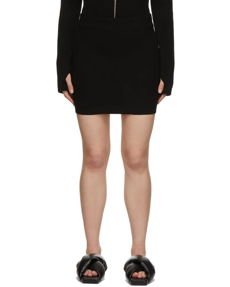 GAUGE81 Black Ribbed Zafra Skirt Black