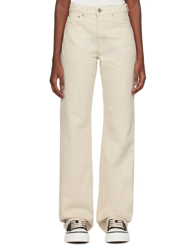 AMI Paris Off-White Large Fit Jeans Off