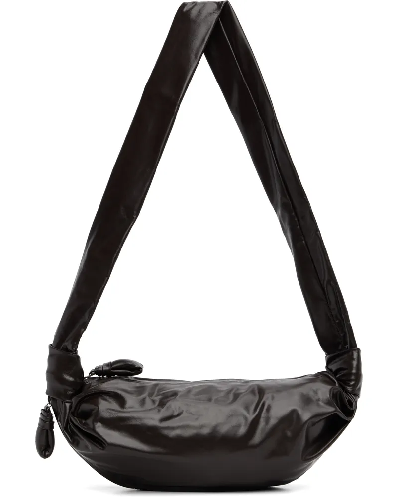 Christophe Lemaire Brown Small Soft Croissant Bag Br490