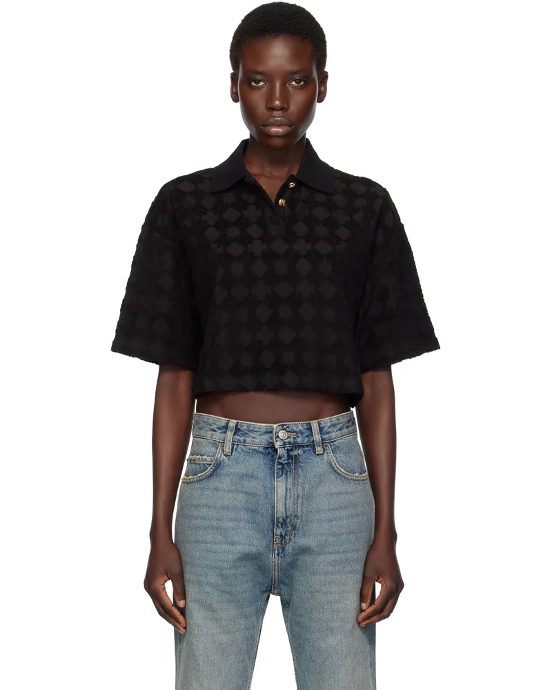 Amiri Black MA Quad Toweling Polo Black