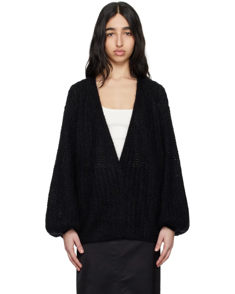 Totême Black Puffed Cardigan Black