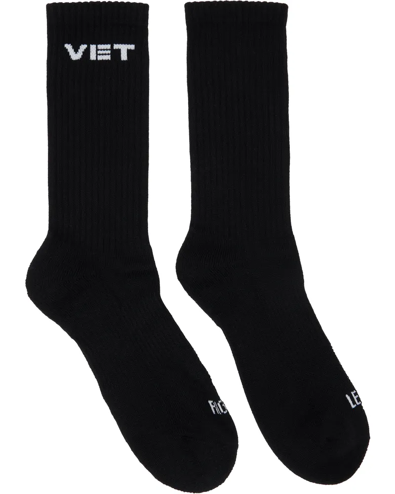 VETEMENTS Two-Pack Black 'VET' Socks Black