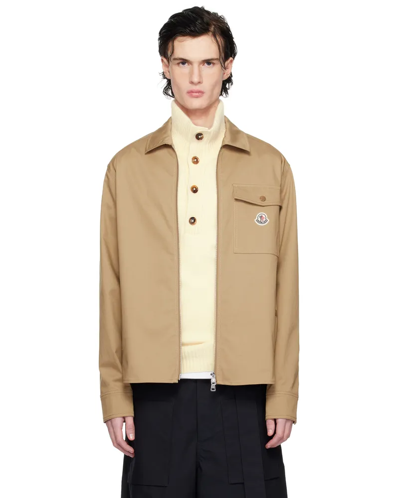 Moncler Tan Cotton Gabardine Zip-Up Jacket 248
