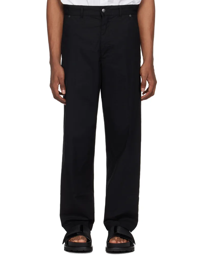 Izzue Black Loose-Fit Trousers Bkx