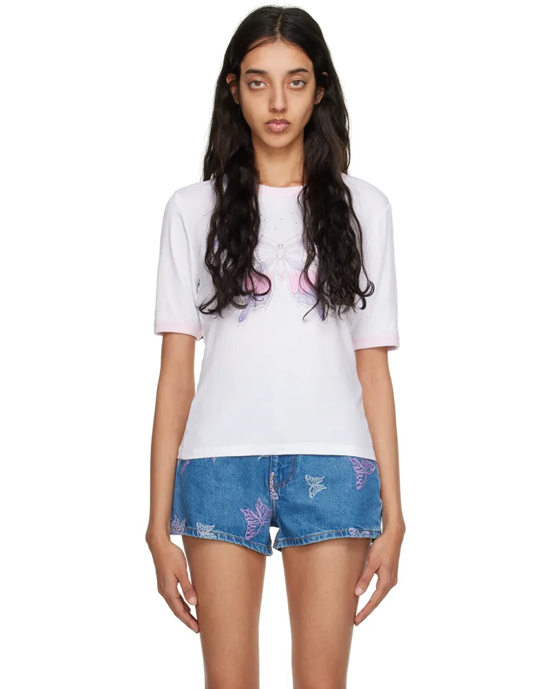 Ganni White Butterfly T-shirt 151