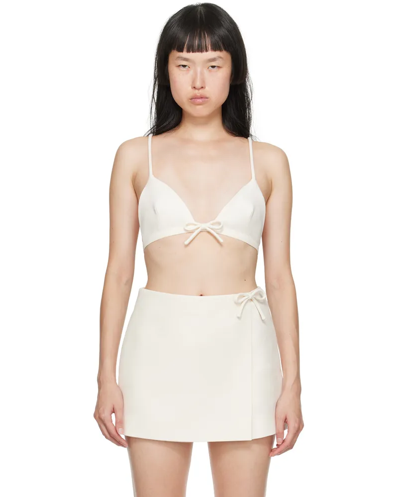 Valentino Garavani Off-White Bow Bra Aavorio