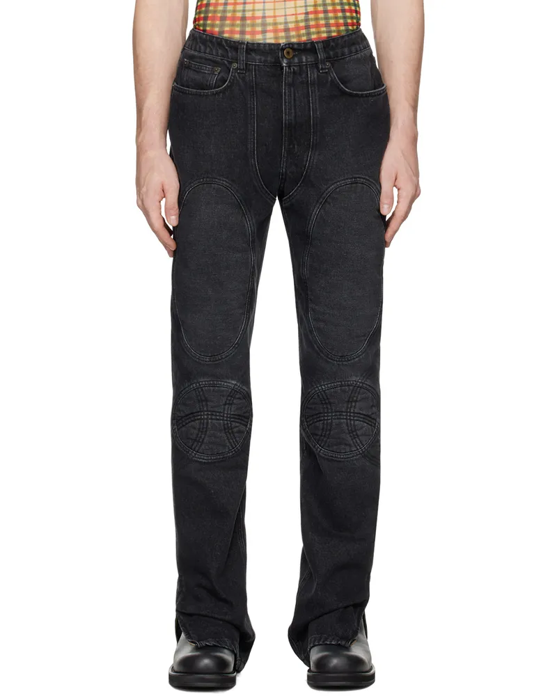 Jean Paul Gaultier Black 'The Lace-Up Denim' Jeans 06-vintageblack