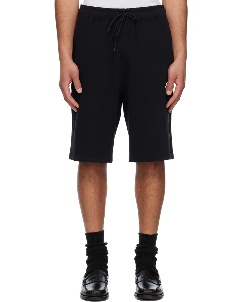 Moncler Moncler x FRGMT Hiroshi Fujiwara Black Embroidered Logo Cotton Shorts 999
