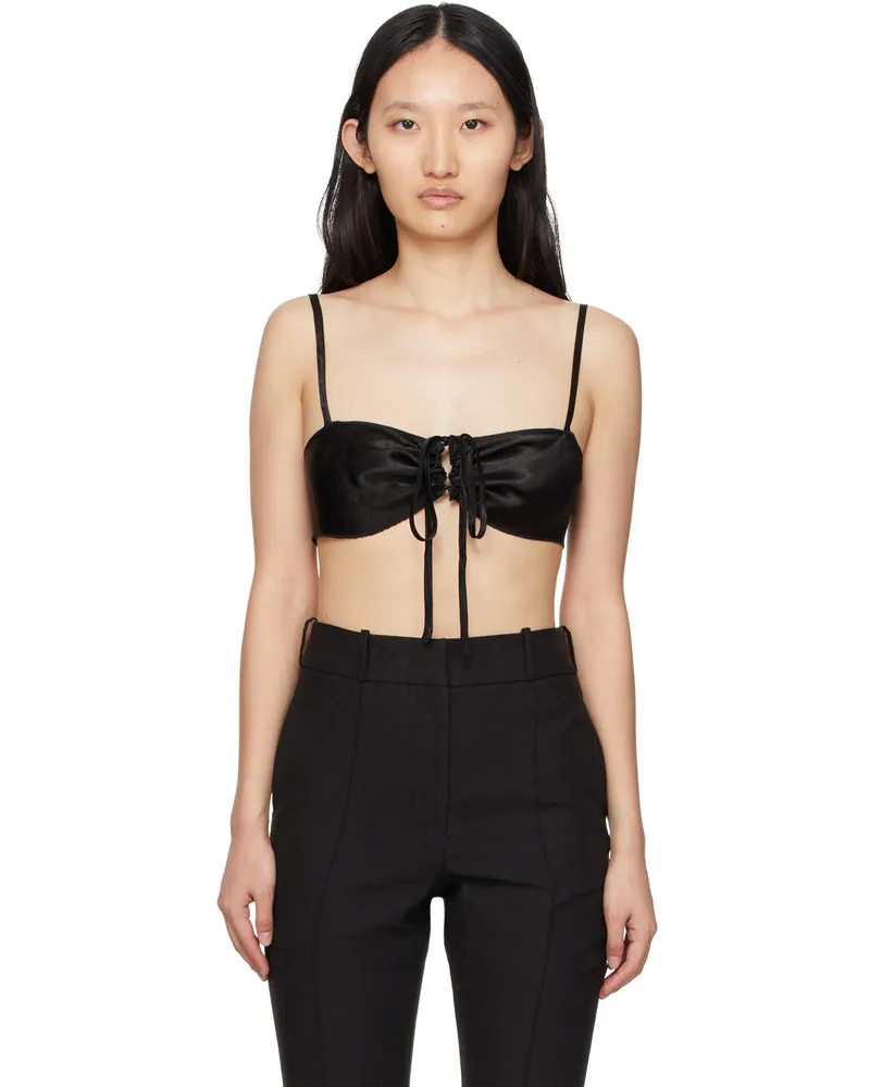 YUZEFI SSENSE Exclusive Black Curly Bra Camisole Black