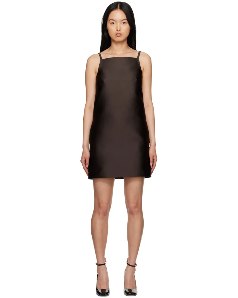 Valentino Garavani Brown Square Neck Minidress E05