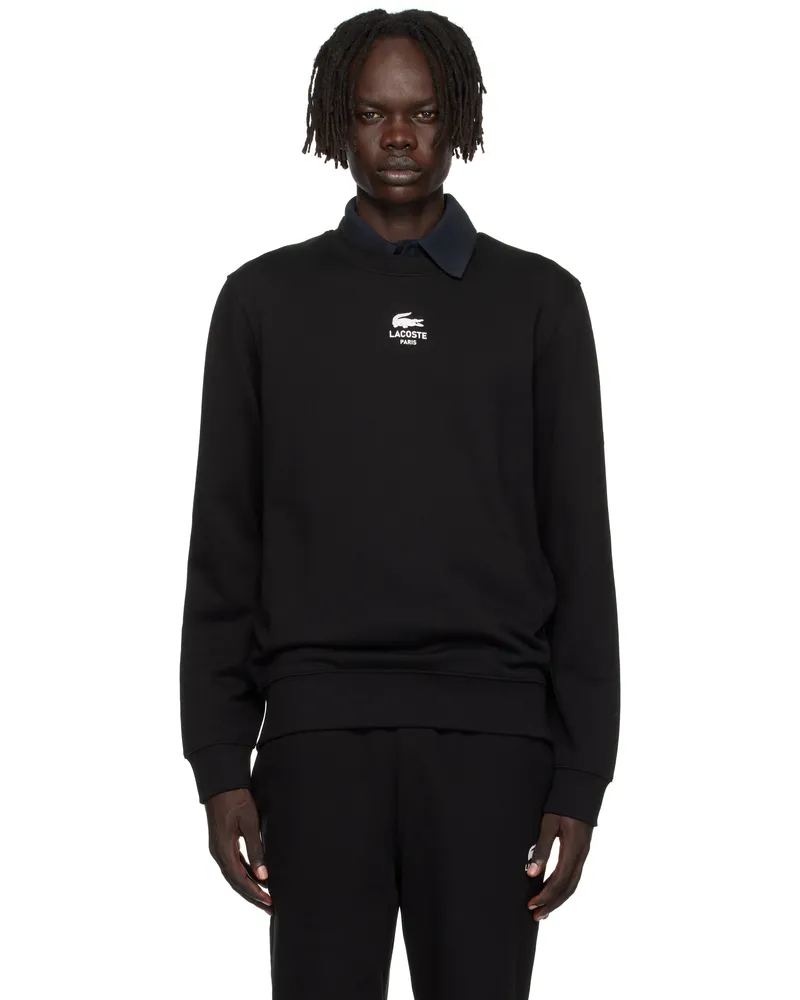Lacoste Black Printed Fleece Sweatshirt Black